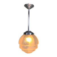 Art Deco Hanglamp Met Getrapte Glazen Bol, Jaren 30