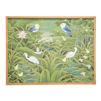 Liggende Houten Lijst Schilderij Vogels