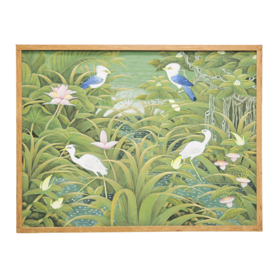 Liggende Houten Lijst Schilderij Vogels 1
