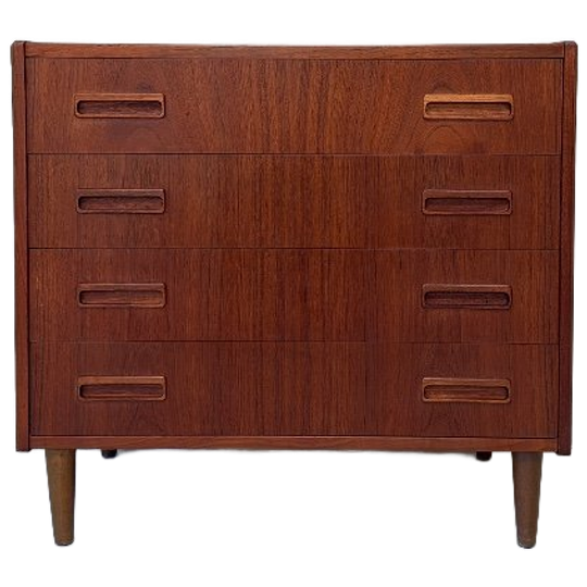 Vintage Deense Teakhouten Ladekast Met 4 Lades 1