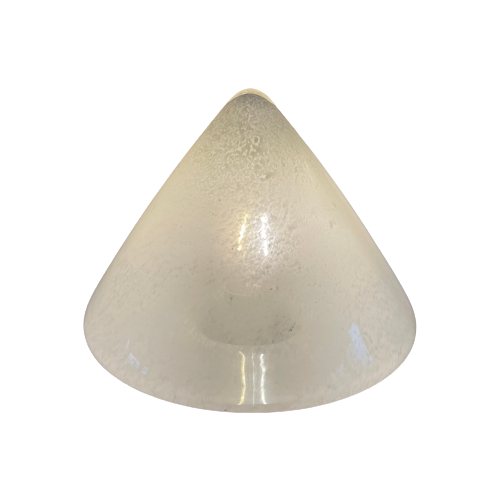 Hala Zeist Moderne Strakke Tafellamp Of Wandlamp, Wit Gespikkeld Glas Piramide. Midcentury Modern