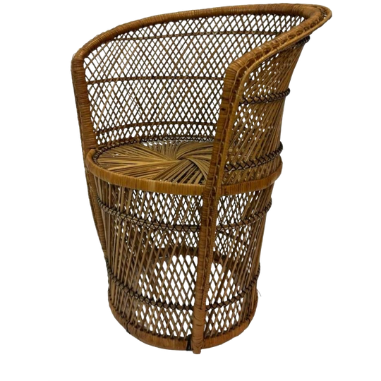 Vintage Boho/bohemian Rieten Stoel Fauteuil 1