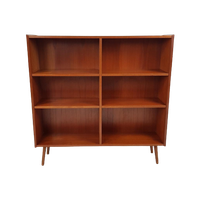 Vintage Deense Wandkast Boekenkast Teak Fineer