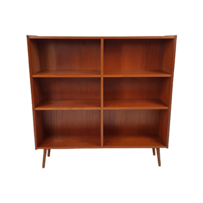 Vintage Deense Wandkast Boekenkast Teak Fineer