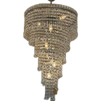Xxl Vintage Opaline Teardrop Kroonluchter Pegels Kristal Hanglamp thumbnail 1