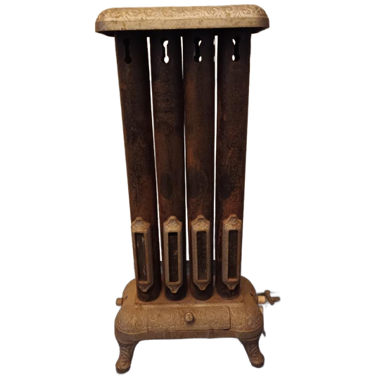 Antieke Gietijzeren Gaskachel Radiator Blikvanger 1