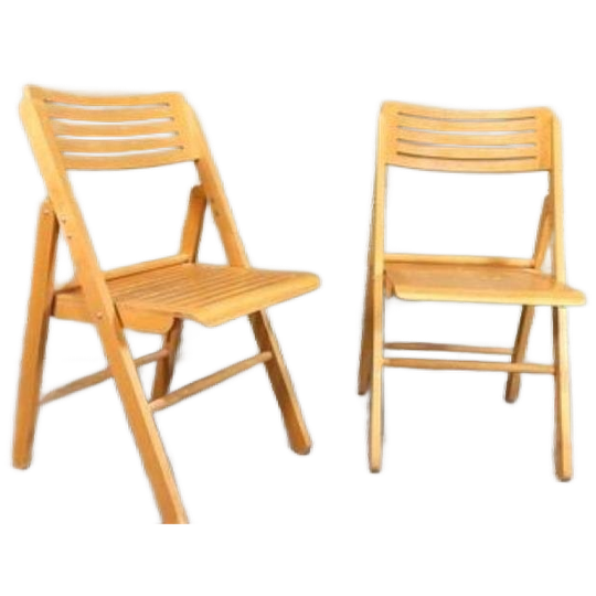 Set Van 2 Vintage Houten Klapstoelen, Ikea 1