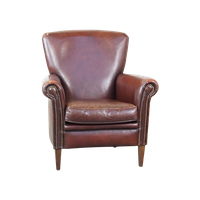 Statige En Comfortabele Schapenleren Fauteuil Met Een Correcte Afwerking Met Siernagels