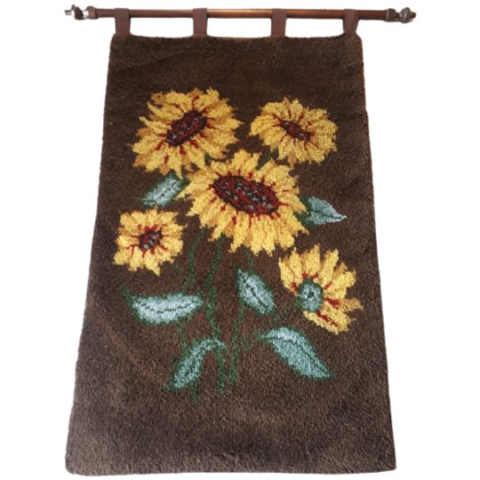 Vintage Wandkleed Wollen Wandkleed Met Zonnebloemen 1