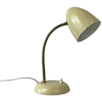 Vintage Bureaulamp - Geperforeerd Metaal, Cremekleurig