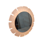 Round Mirror With A Rim Of Acrylic Ice Glass In The Shape Of A Sun - Hillebrand - 1970S thumbnail 1