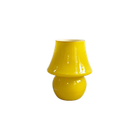 Klein Geel Glazen Paddenstoel Tafellamp / Bedlampje