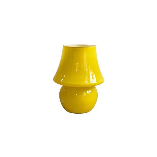 Klein Geel Glazen Paddenstoel Tafellamp / Bedlampje 1