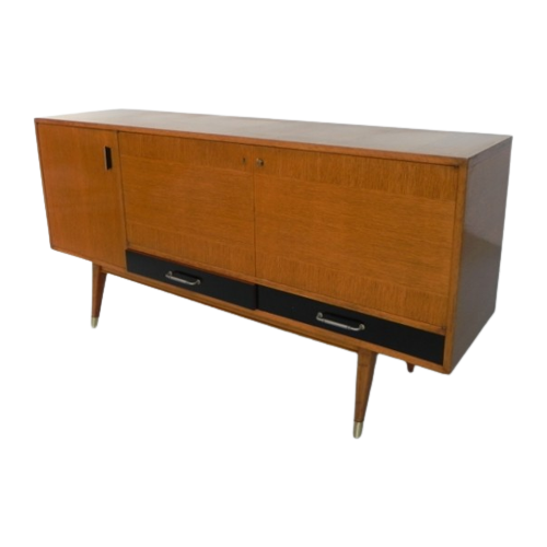 Vintage Dressoir Met 3 Deuren En 5 Laden