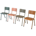 Retro Eetkamerstoelen Nieuw Schoolstoelen Pastel Prijs P/st thumbnail 1
