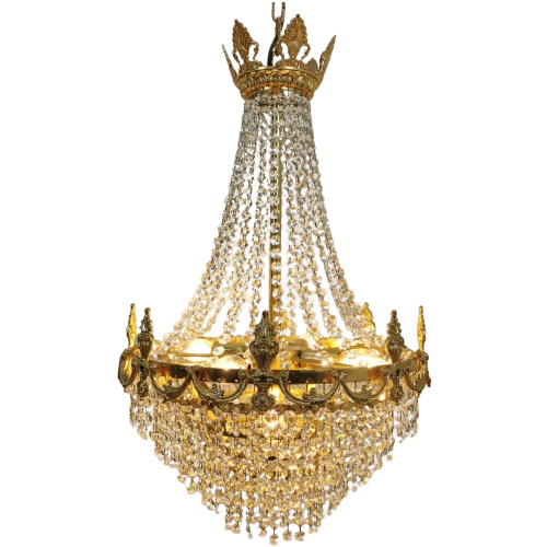 Kroonluchter Vintage Kristallen Hollywood Regency Hanglamp 3