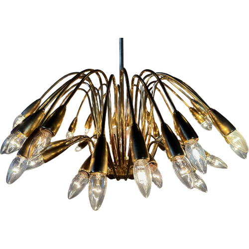 Vintage Brass Italian Sputnik Chandelier