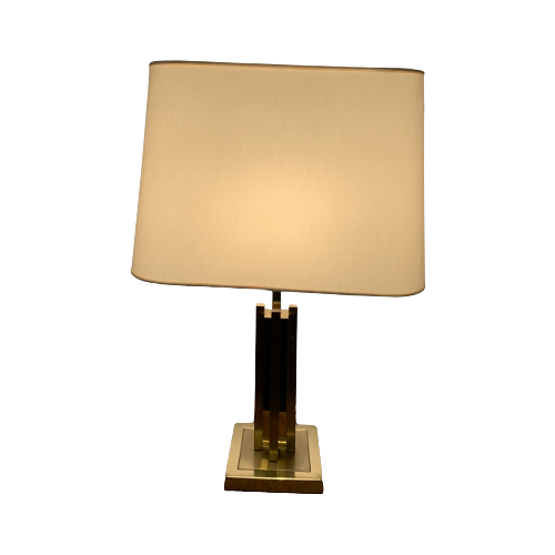 Vintage Brass Table Lamp From Herda Netherlands, 1970S In The Style Of Willy Rizzo