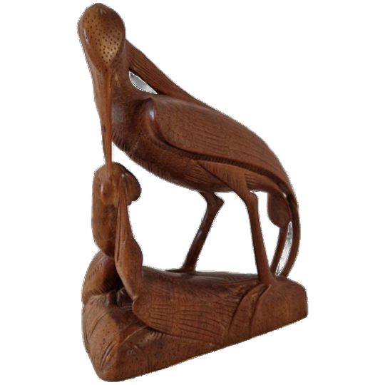 Teakhouten Artdeco Vogel Beeld Vintage Beeld 1