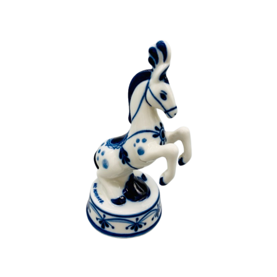 Gzhel Circuspaard Decoratie Blauw/wit 1
