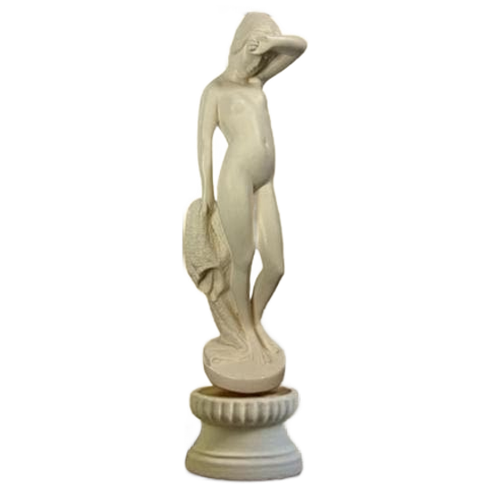Vintage Albast Beeld Gebroken Wit / Beige 1
