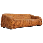 Piumino Cognac Leather Sofa By Jonathan De Pas For Dall’Oca 1970S Italy thumbnail 1