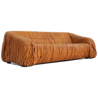 Piumino Cognac Leather Sofa By Jonathan De Pas For Dall’Oca 1970S Italy