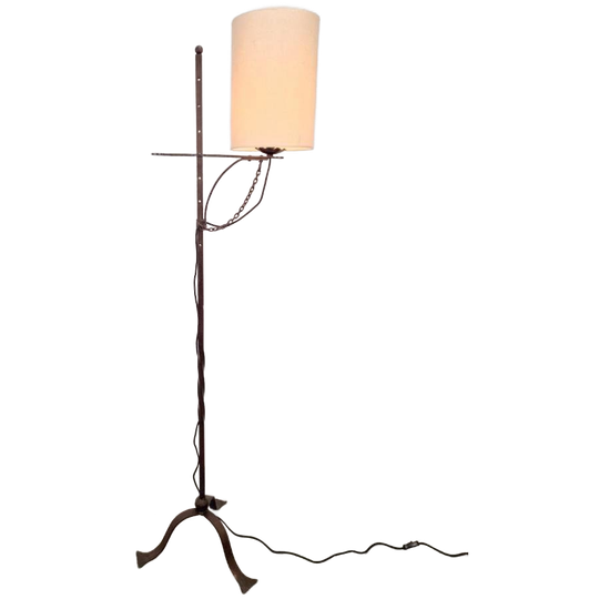 Brutalist Smeedijzeren Staande Vloerlamp Tripod ´50 Ijzer 1