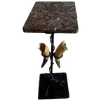 Marble Top Side Table With Sculptural Horn Base thumbnail 1