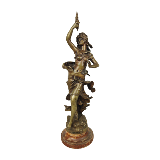 Bronzen Beeld Dame Met Fakkel 1