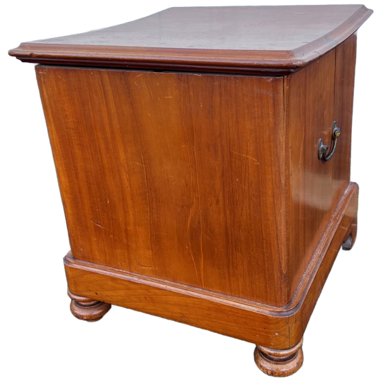 Antiek Mahonie Kistje, Pottenkastje, Tafeltje Met Handgrepen, 49 Cm Hoog 1