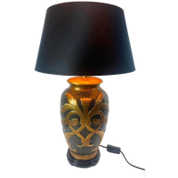 Lamp Aardewerken Voet Goud/ Zwart
