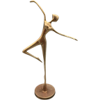 Messing Ballerina Op Koperen Voet 60's thumbnail 1
