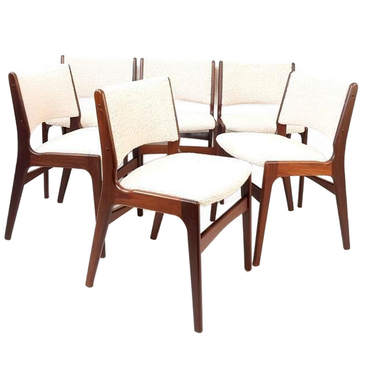 6 Erik Buch Aastrup Eetkamer Stoelen Nieuw Gestoffeerd Deens 1
