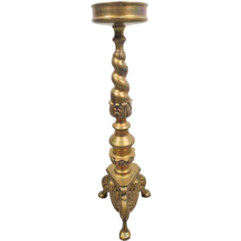 OUSHUAI Goudkleurige sierlijke wandspiegel, barok/Victoriaans ontwerp, antiek bronzen afwerking, volledig metalen lijst, voor hal, badkamer, boven een haard, 61x91 cm