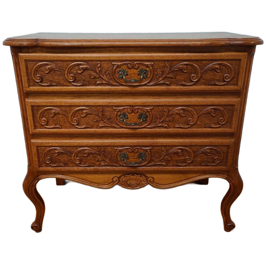 Vintage Landelijk Houten Ladekastje Queen Ann Ladekast Commode 408 1