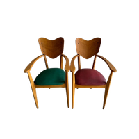 Heart Model Chairs René-Jean Caillette, France, 1950S, Set Of 6