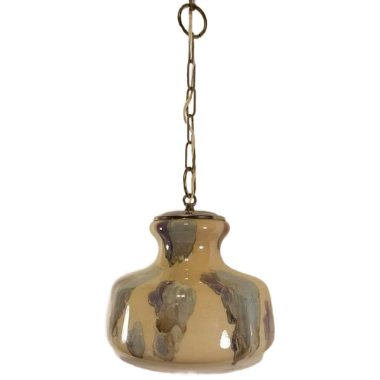 Vintage Italiaans Glazen Hanglamp 1