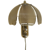 Regency Wandlamp Vintage Messing Rookglas