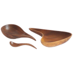 Vintage Organic Wooden Bowls, Set Of Three thumbnail 1