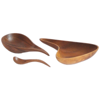 Vintage Organic Wooden Bowls, Set Of Three