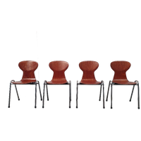 4x Eromes Pagholz Industriële Stapelbare Design Stoel