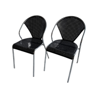 Pair Of 2 Metal Office Chairs With Peforated Design