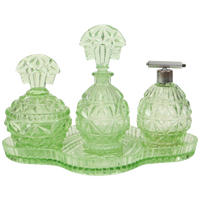 Groene Kristallen Toiletset Boudoirset Art Deco Stijl Parfum