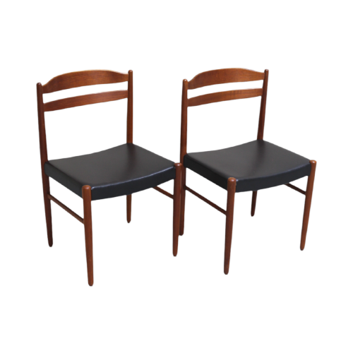 2X Vintage Design Eetkamerstoelen - Carl Ekström Voor Albin Johansson En Söner, Teak | 01275