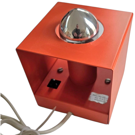 Small Orange Philips Wall / Table Cube Lamp 1970s 1