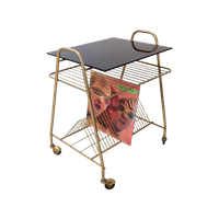 Bijzet/ Trolley/ Platen Opbergmeubel/ Platenrek – Jaren 60 -(mf27)