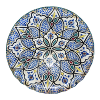 Antieke Polychrome Aardewerken Schaal Marokko / Fez