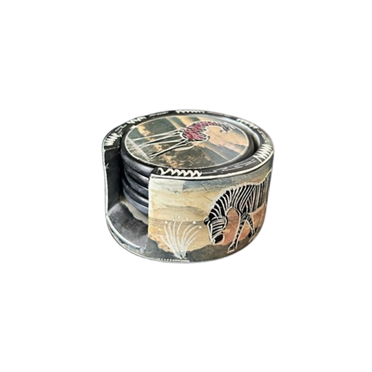Onderzetters African Animals Speksteen Vintage 1