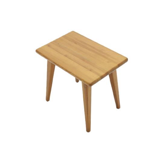 Carl Malmsten Solid Pine Stool By Svensk Sweden 1940s 1